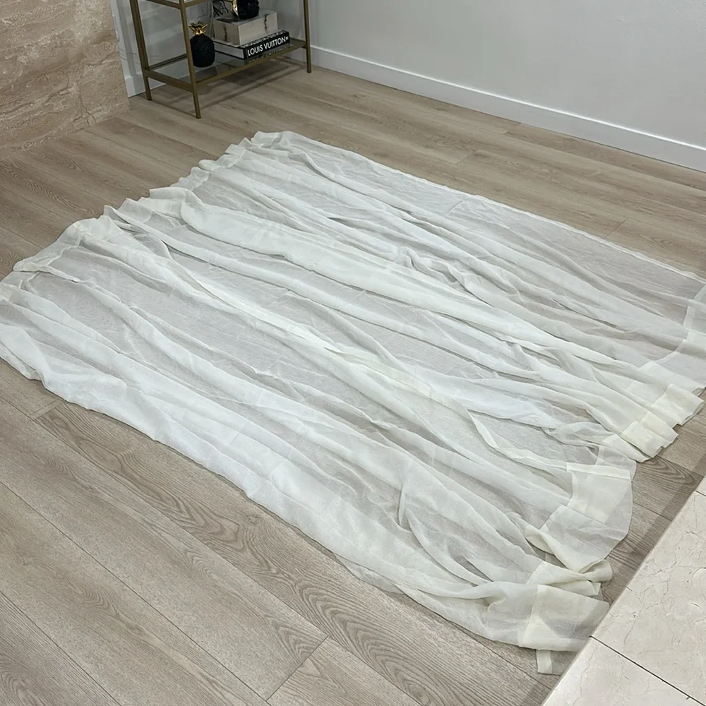 Cream textured fabric curtains